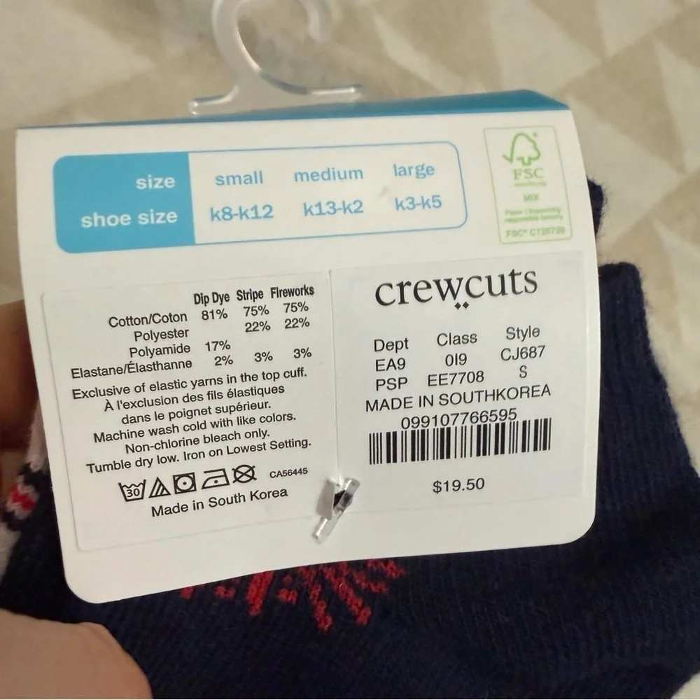 J crew Boys' firework socks set